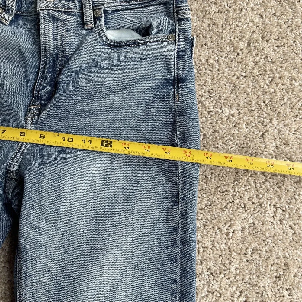 American Eagle Outfitters Straight Jeans Womens 2 Light Wash Blue Stretch Denim